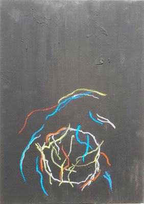 "Colours of the Wind" - Acryl, Kreide auf Leinwand - 50 x 70 - 2018