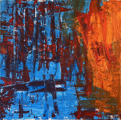 dahinter verborgen, 2024, Acryl auf Leinwand, 100cm x 100cm