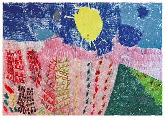 Sommergarten, 2025, Tempera auf Papier, 60cm x 80cm