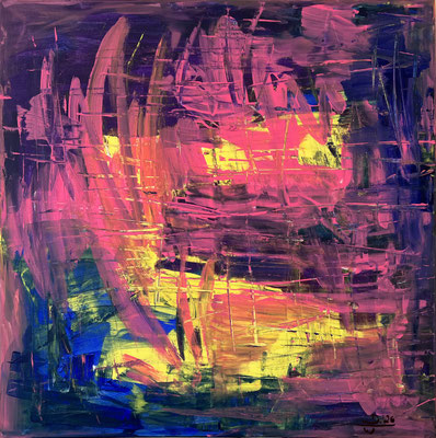 Glut, 2026, Acryl auf Leinwand, 100cm x 100cm