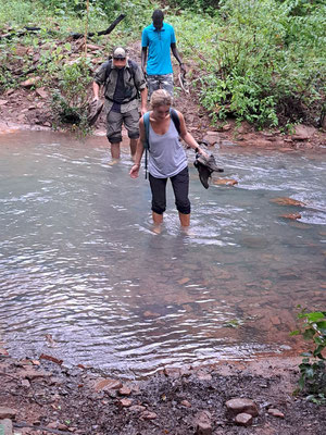 River crossing towards chimp territory