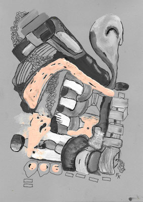 Malerei "Monochrome (An)Sicht Nr. 4" (29,7 cm x 21 cm)