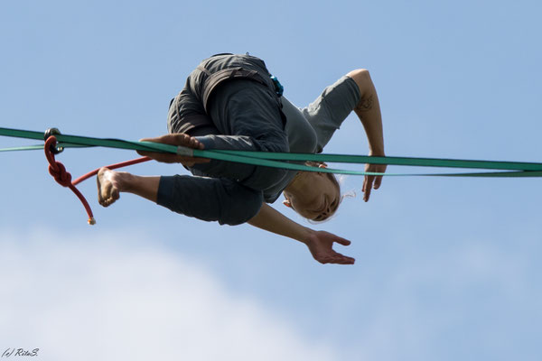 die Abstiege von der Slackline ergaben die schönsten Bilder