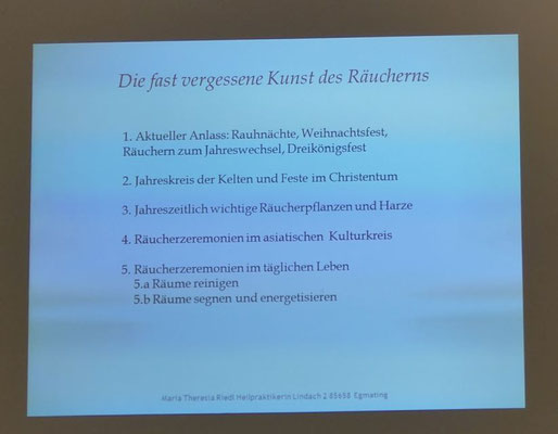 „Die fast vergessene Kunst des Räucherns“ mitMaria Theresia Riedl, Heilpraktikerin, Rosenexpertin