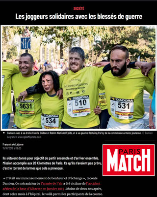 PARIS MATCH SOCIÉTÉ : Les joggeurs solidaires avec les blessés de guerre avec Damien Legrand sur la ligne de départ