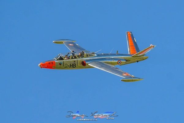 Fouga CM 170 Magister F-AZXV en vol au meeting de l'air Cognac 2022 piloté par Mr Jaxk Krine