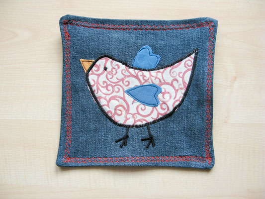 © Traudi  -  Mug Rug aus Jeansstoff - Februar 2018