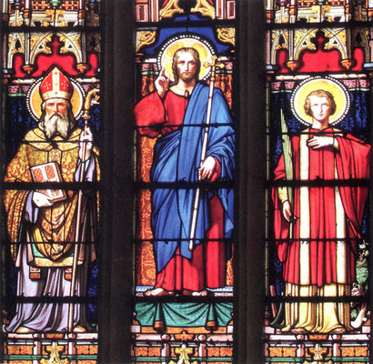 Jésus entouré de saint Martin et de saint Vincent