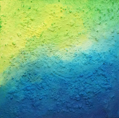 Meeresboden // Größe 0,90 x 0,90 m  -   Sandwelten // Frank Walter - Bilder aus Sand auf Leinwand mit Acrylfarbe