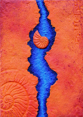 Fluss // Größe 0,70 x 0,50 m  -   Sandwelten // Frank Walter - Bilder aus Sand auf Leinwand mit Acrylfarbe