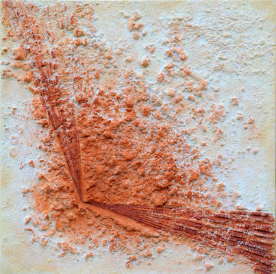 Fächer // Größe 0,90 x 0,90 m  -   Sandwelten // Frank Walter - Bilder aus Sand auf Leinwand mit Acrylfarbe