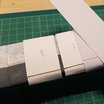 Making the scabbard with paper slices