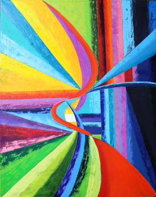 Das rote Band, 100 x 80 cm. Öl auf Leinwand.