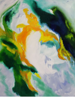 Fluss des Lebens 1, 100 x 80 cm. Öl auf Leinwand