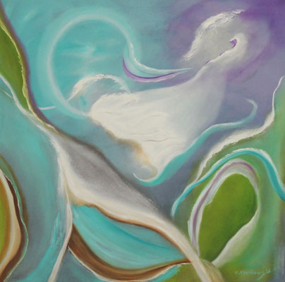 Wattenmeer, 70 x 70 cm. Öl auf Leinwand