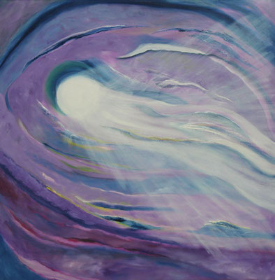 Licht vom Himmel, 60 x 60 cm. Öl auf Leinwand