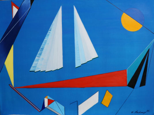 Regatta, 80 x 60 cm. Öl auf Leinwand