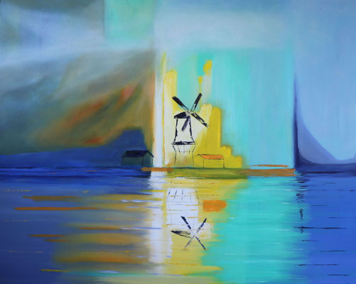 Mühle Nicola, 80 x 60 cm. Öl auf Leinwand