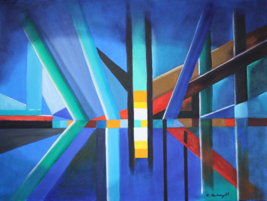 Hafen der Farben, Öl auf Leinwand 80 x 60 cm.