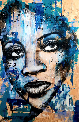 Blue : Acrylique sur OSB, 60 cm par 90 cm