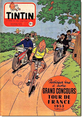 Grand Concours Tour de France 1953 ! Couverture journal TINTIN N° 245 du 2 JUILLET 1953.