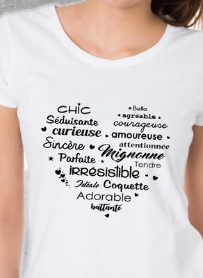 tee-shirt femme amoureuse
