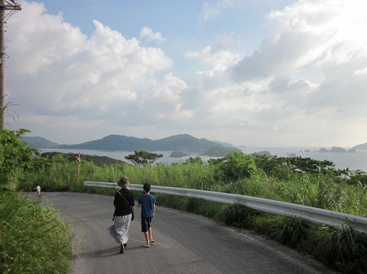 山の上まで散歩しました