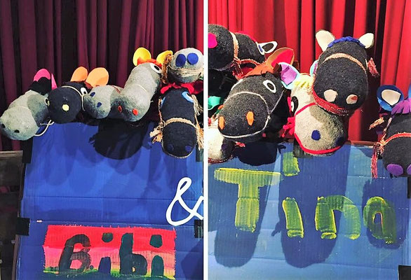 Die Kinder haben Steckenpferde mit mir zusammen gebastelt für das Musicalcamp: "Bibi und Tina" im Sommer 2017 in Kleinmachnow.