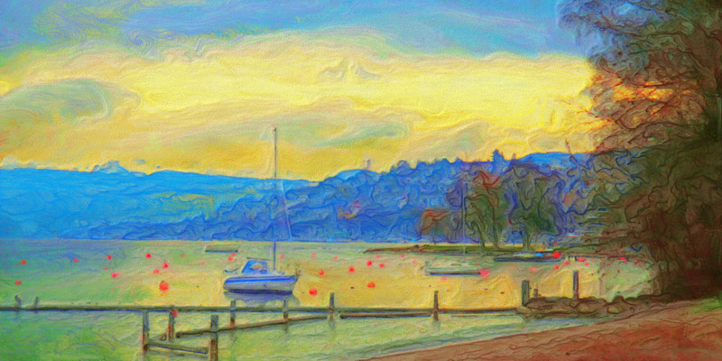 Sonnenaufgang am Zürichsee 1