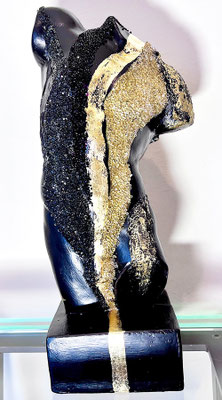 0139023 "Adam & Eva" Gold/Schlagmetall m.Glaskristallen / 40 x 15 x 15 cm