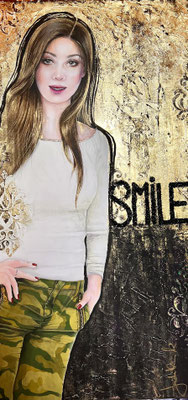 Phantastischer Realismus "Girly Girl" von Künstlerin Judith K. Tirol Original Leinwand 50 x 100 cm