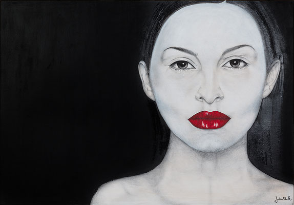 3022023 "Facetime" auf Leichtholz / 70 x 100 x 4 cm