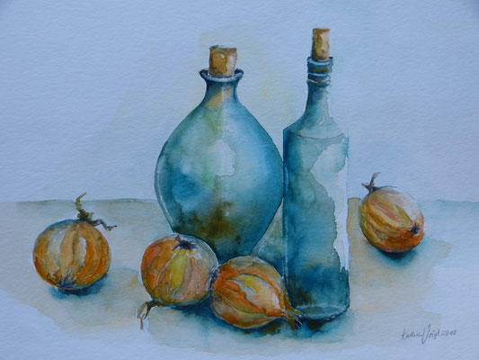 Stillleben mit Zwiebeln 40x50