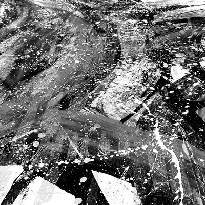 Detailansicht schwarz weiß, SOLO 44, Acrylkunst von Mario Vetter, mv-aquarts