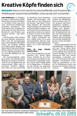 Kreativzeit; Waldhausen; Ausstellung; Kunst; Kreatives; Presse, Schwäbische Post; SchwäPo; Vorbericht; Mario Vetter