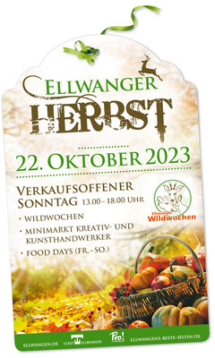 Ausstellung Ellwanger Herbst, Werbeplakat der Stadtverwaltung, Oktober 2023, Mario Vetter, mv-aquarts