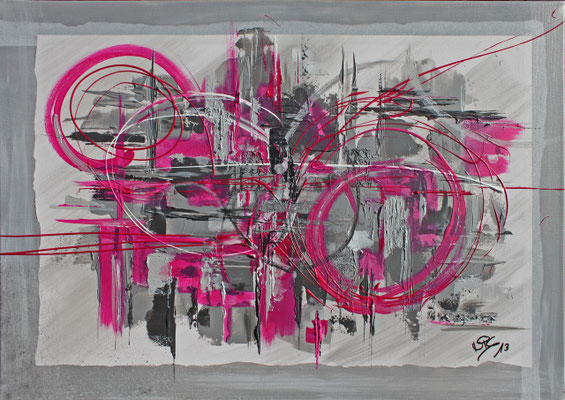 Pink Gear Wheel  ·  70 x 100 cm  ·  Acryl auf Leinwand  ·  2013  ·  verkauft