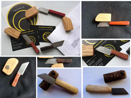 Tequandala Minis! Kleine, praktische Messer mit einem starken Neodym-Magneten in der Holzhülle: ein Kühlschrankmagnet der besonderen Art!