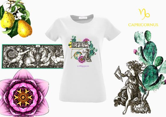 T-shirt Capricornus bianco