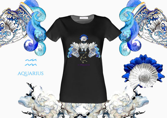 T-shirt Aquarius nero