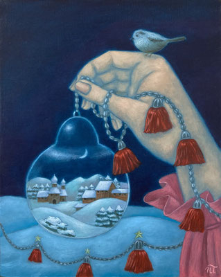 Peinture à l'huile sur bois de Nathalie Tousnakhoff