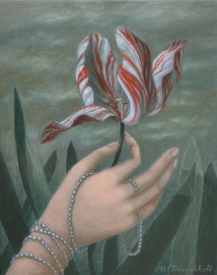 "Fleur d'orage, huile sur bois 15x19 cm, 2024, SOLD