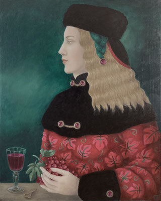 Peinture à l'huile sur bois de Nathalie Tousnakhoff