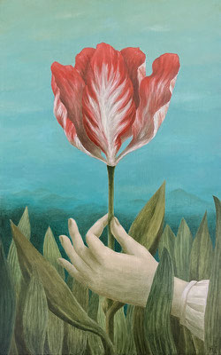 "La Bonne Fortune", huile sur bois, 25x40 cm, 2022, disponible.