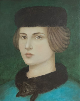 peinture à l'huile sur bois de Nathalie Tousnakhoff