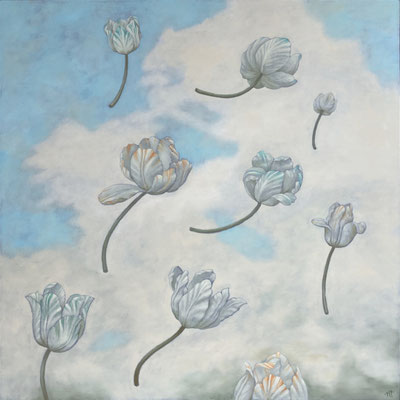 Peinture à l'huile sur bois de Nathalie Tousnakhoff