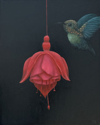 Peinture à l'huile sur bois de Nathalie Tousnakhoff