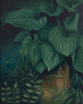 Peinture à l'huile sur bois de Nathalie Tousnakhoff