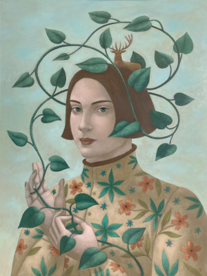 Peinture à l'huile sur bois de Nathalie Tousnakhoff