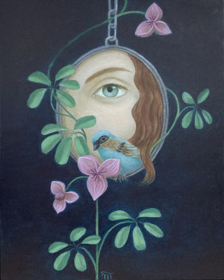 Peinture à l'huile sur bois de Nathalie Tousnakhoff